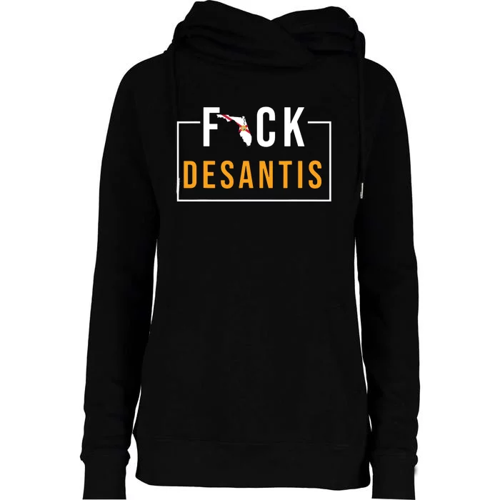 F Desantis 2024 Florida Flag Anti Ron Desantis 2024 Sucks Womens Funnel Neck Pullover Hood