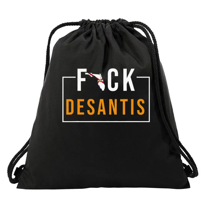 F Desantis 2024 florida flag Anti Ron Desantis 2024 Sucks Drawstring Bag