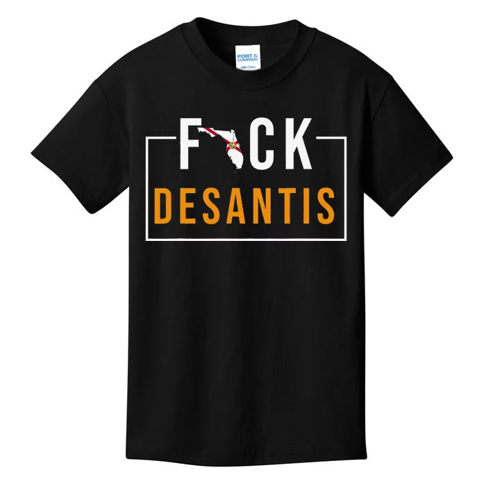 F Desantis 2024 florida flag Anti Ron Desantis 2024 Sucks Kids T-Shirt