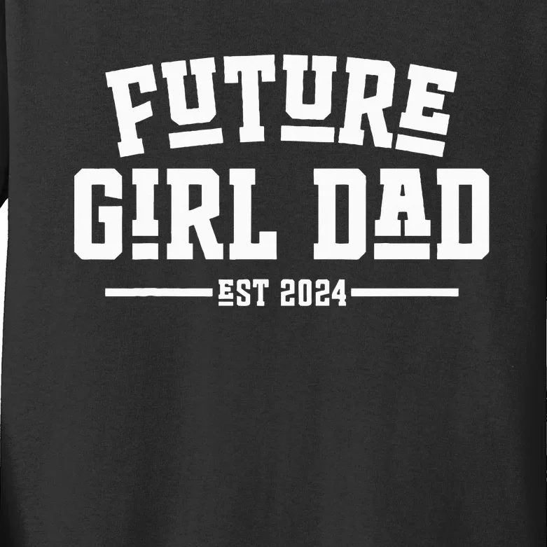 Future Dad 2024 First Time Daddy Gifts Kids Long Sleeve Shirt