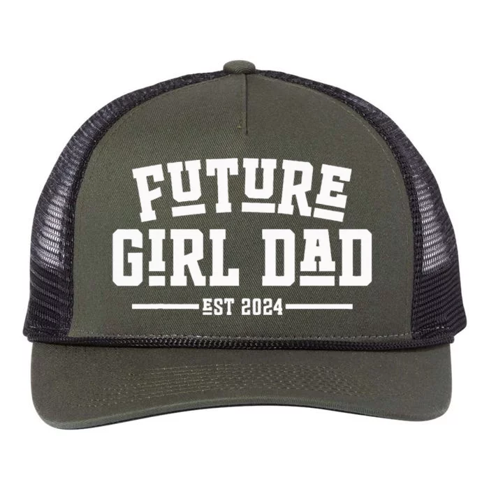 Future Dad 2024 First Time Daddy Gifts Retro Rope Trucker Hat Cap