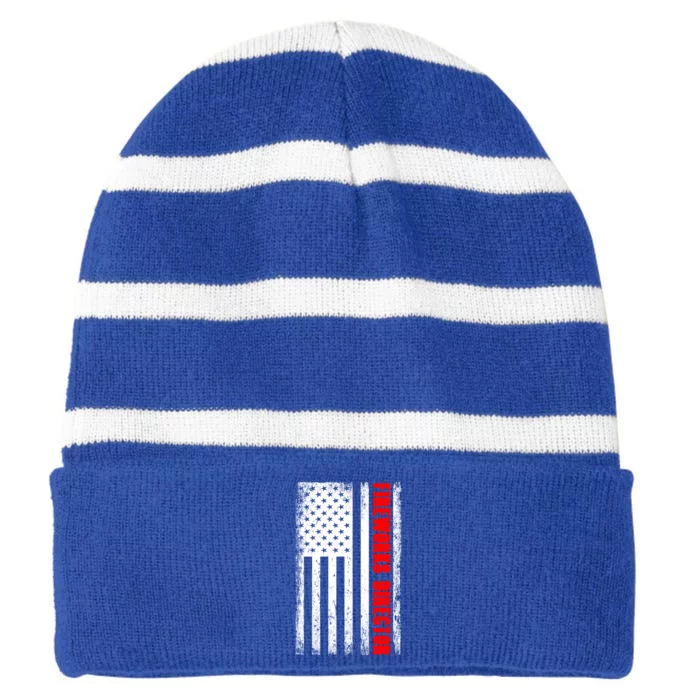 Fireworks Director 4th Of July Fan Fireworks Cool Gift Striped Beanie with Solid Band