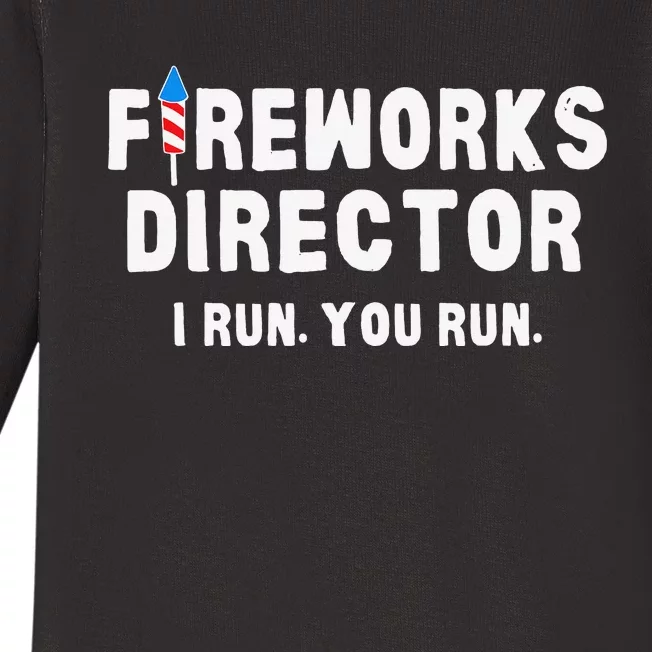 Fireworks Director 4th of July US Patriotic Pride Baby Long Sleeve Bodysuit