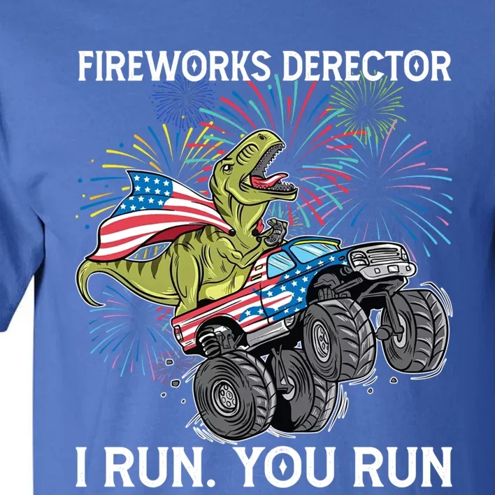 Fireworks Director 4th Of July Dinosaur Trex Monster Truck Great Gift Tall T-Shirt