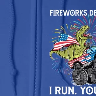 Fireworks Director 4th Of July Dinosaur Trex Monster Truck Great Gift Full Zip Hoodie