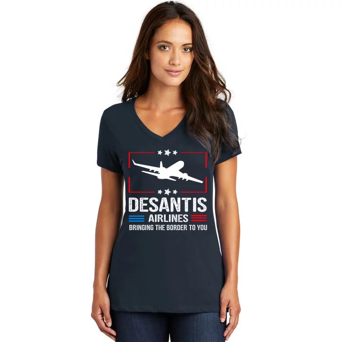 Funny Desantis Airlines Women's V-Neck T-Shirt