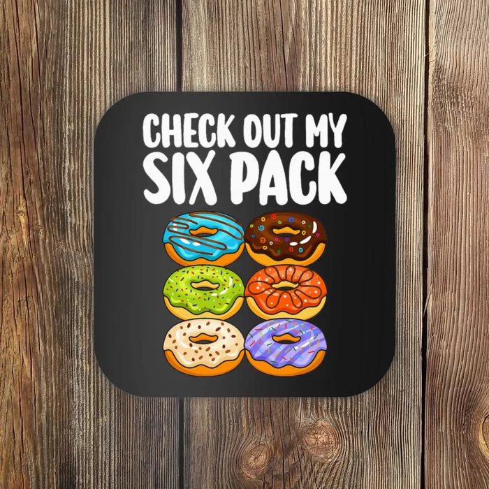 Funny Donut Art For Doughnut Lover Gym Six Pack Coaster