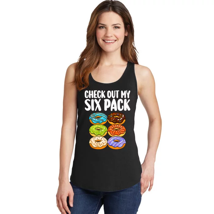 Funny Donut Art For Doughnut Lover Gym Six Pack Ladies Essential Tank