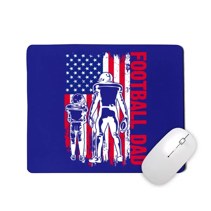 Football Dad American Flag Papa Daddy Fathers Day Cute Gift Mousepad