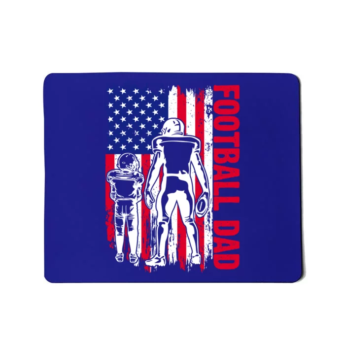 Football Dad American Flag Papa Daddy Fathers Day Cute Gift Mousepad