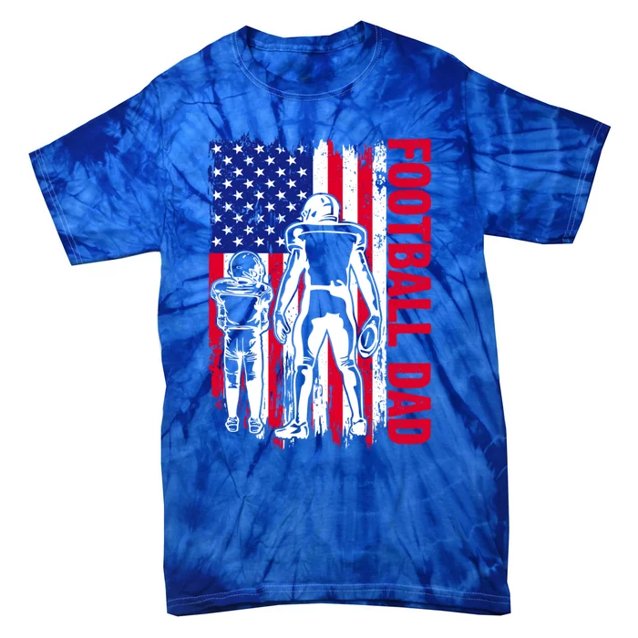 Football Dad American Flag Papa Daddy Fathers Day Cute Gift Tie-Dye T-Shirt