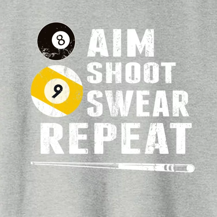 Father's Day Aim Shoot Swear Repeat Billiards Gift For Dad Women's Crop Top Tee