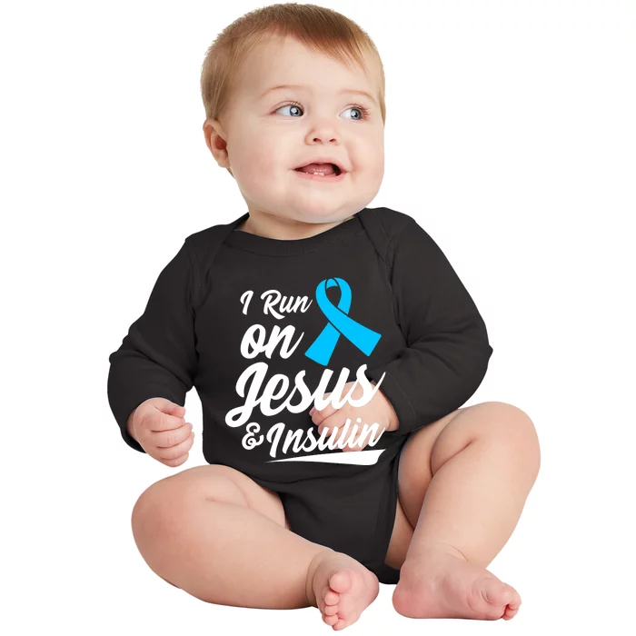 Funny Diabetes Awareness T1D T2D Diabetic Pancreas Baby Long Sleeve Bodysuit