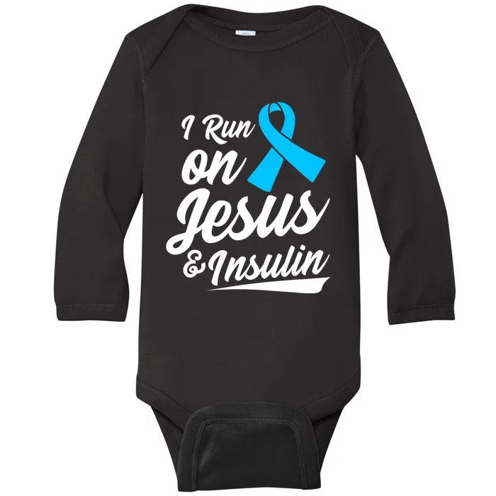 Funny Diabetes Awareness T1D T2D Diabetic Pancreas Baby Long Sleeve Bodysuit