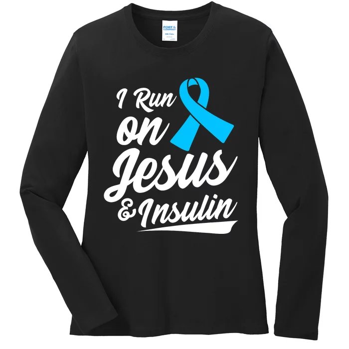 Funny Diabetes Awareness T1D T2D Diabetic Pancreas Ladies Long Sleeve Shirt