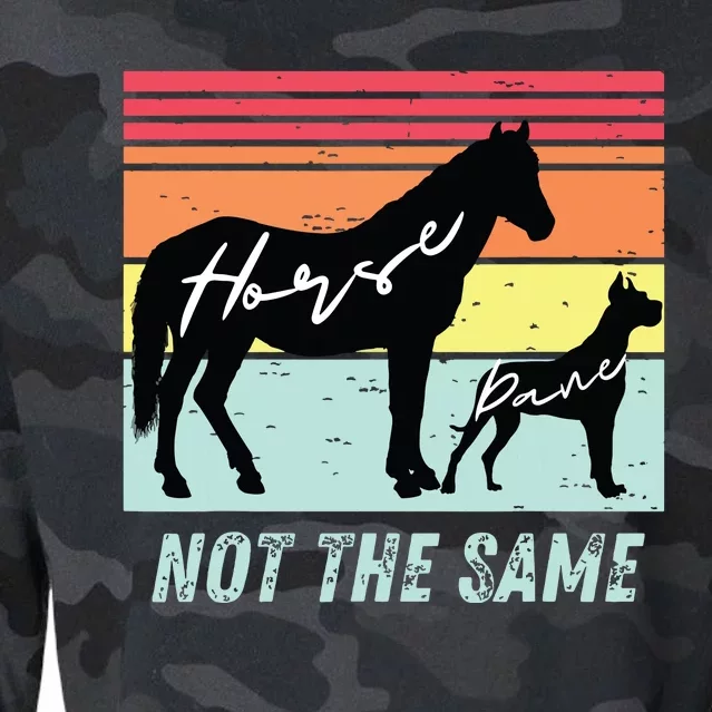 Funny Dog And Horse Lovers Great Dane Not The Same Humorous Cropped Pullover Crew