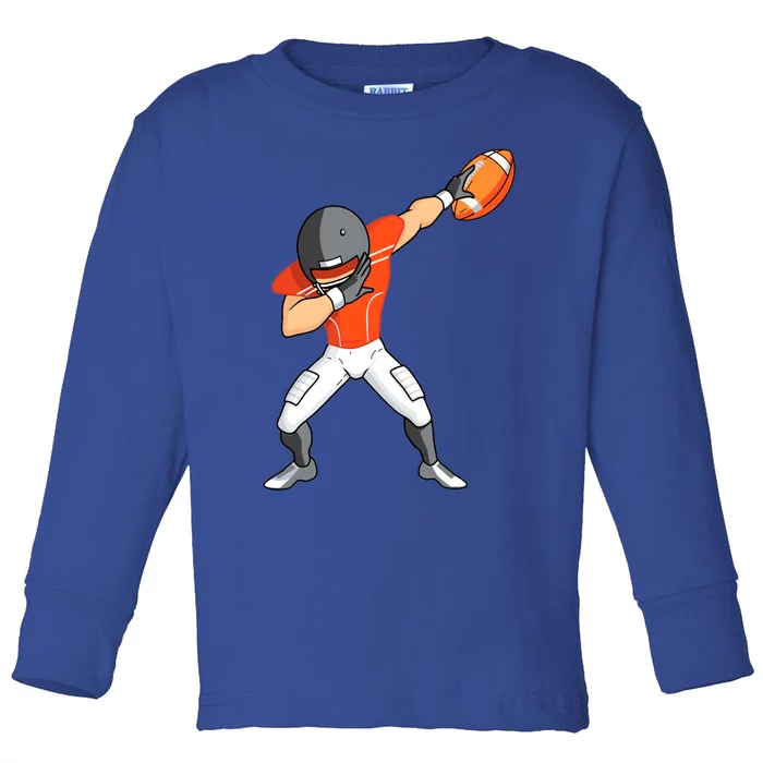 Footballer Dabbing American Football Funny Dab Gift Toddler Long Sleeve Shirt