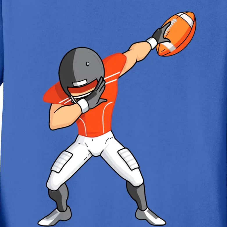 Footballer Dabbing American Football Funny Dab Gift Kids Long Sleeve Shirt