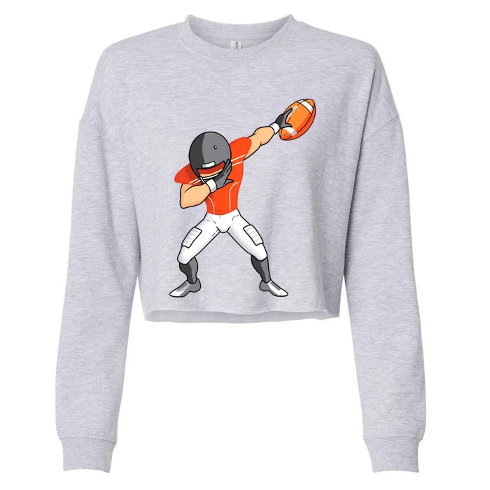 Footballer Dabbing American Football Funny Dab Gift Cropped Pullover Crew