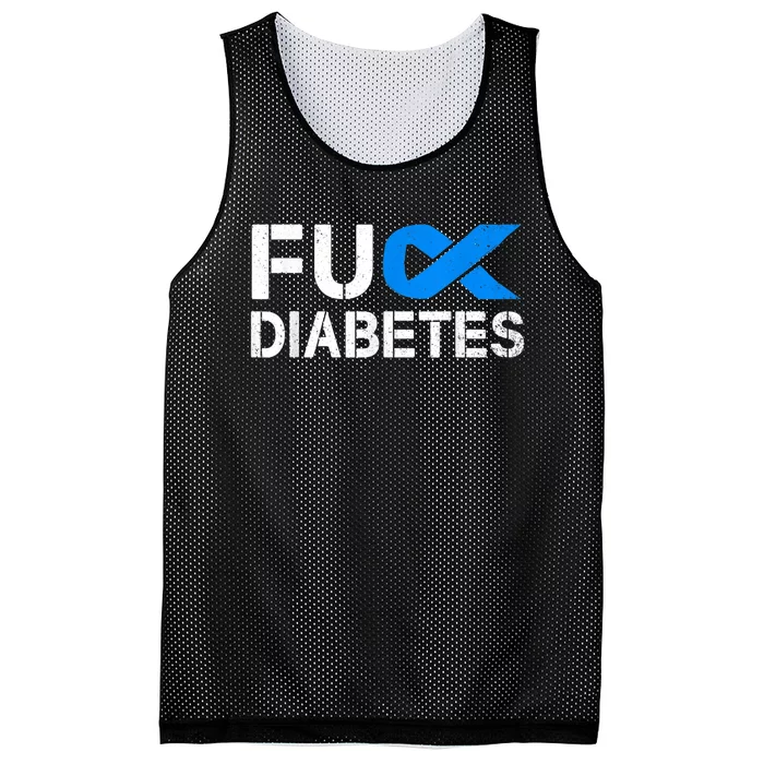 Fuck Diabetes Awareness Ribbon Type 1 One Two 2 T1D Mesh Reversible Basketball Jersey Tank