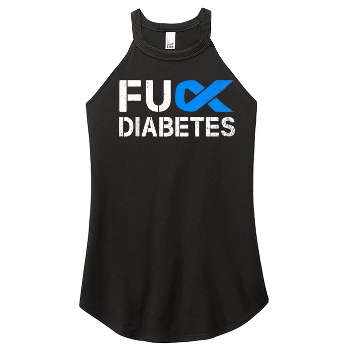 Fuck Diabetes Awareness Ribbon Type 1 One Two 2 T1D Women’s Perfect Tri Rocker Tank