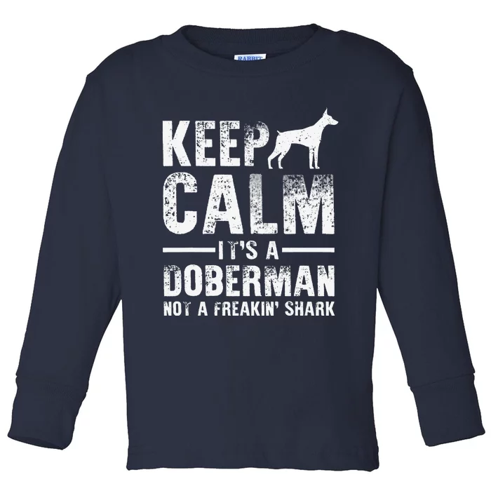 Funny Doberman Art Women Doberman Pinscher Dog Walker Toddler Long Sleeve Shirt