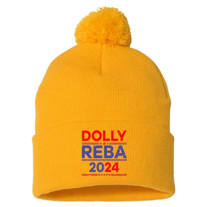 Funny Dolly And Reba 2024 Design Pom Pom 12in Knit Beanie