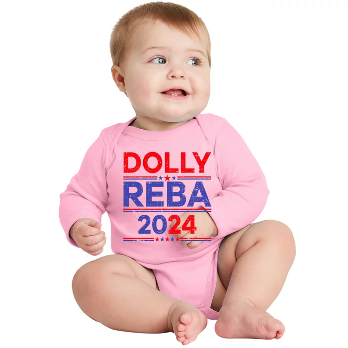 Funny Dolly And Reba 2024 Design Baby Long Sleeve Bodysuit