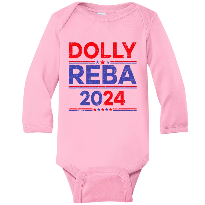 Funny Dolly And Reba 2024 Design Baby Long Sleeve Bodysuit