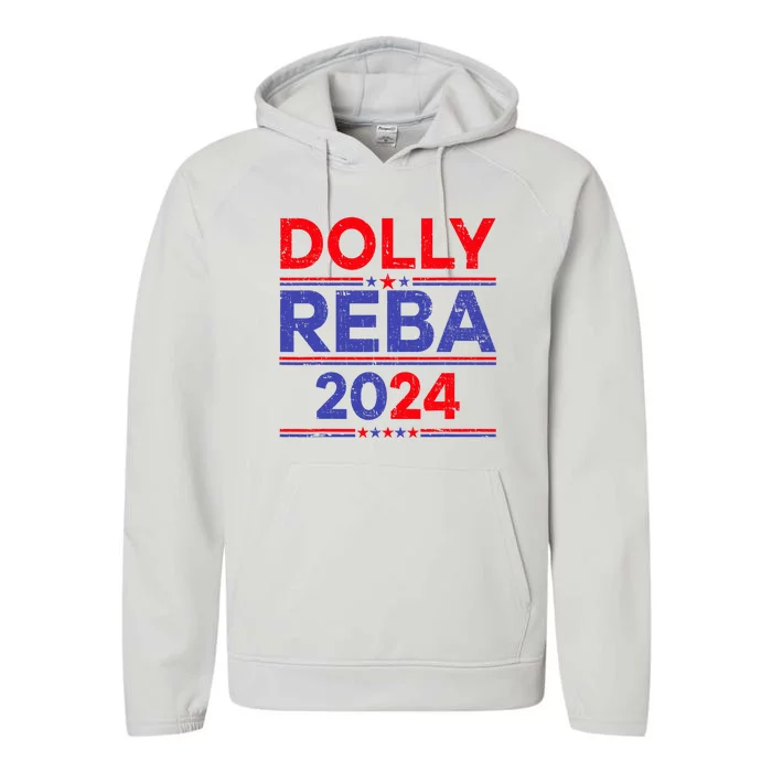 Funny Dolly And Reba 2024 Design Performance Fleece Hoodie