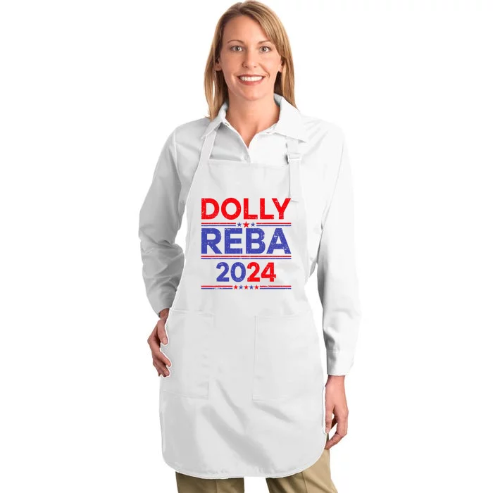 Funny Dolly And Reba 2024 Design Full-Length Apron With Pocket