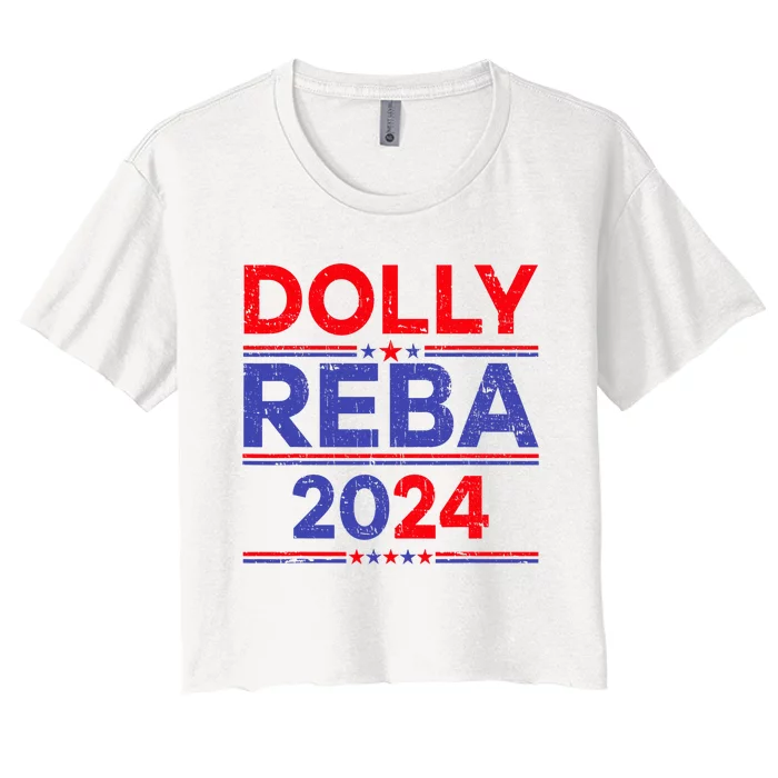 Funny Dolly And Reba 2024 Design Women's Crop Top Tee