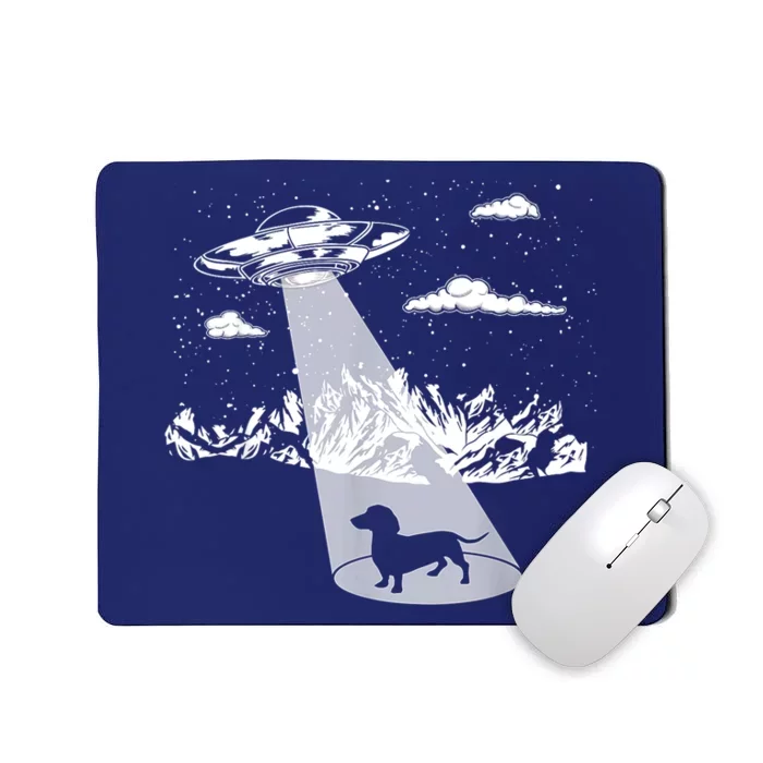 Funny Dachshund Alien Abduction Weiner Dog Gift Mousepad