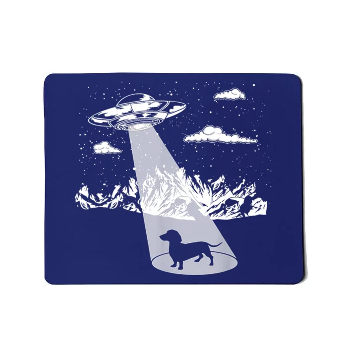 Funny Dachshund Alien Abduction Weiner Dog Gift Mousepad