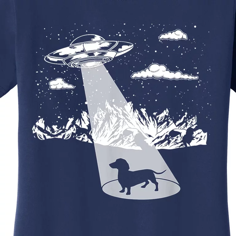 Funny Dachshund Alien Abduction Weiner Dog Gift Women's T-Shirt