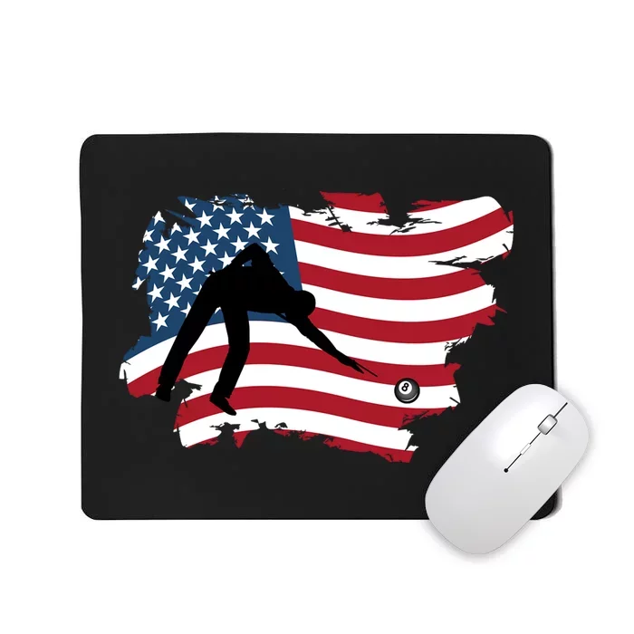 Father's Day American Flag Snooker Billiards Lover Retro Gift For Dad Mousepad