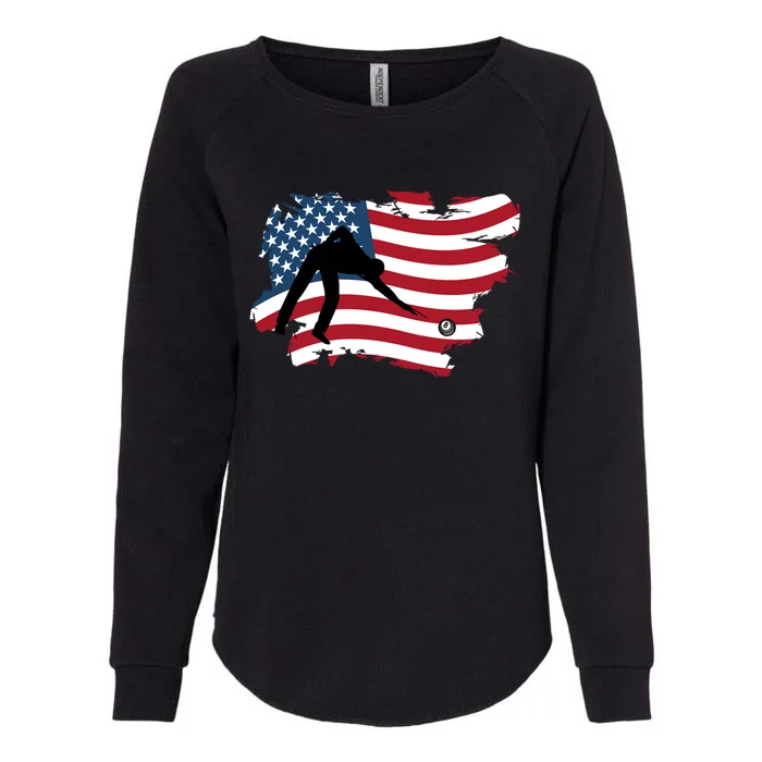 Father's Day American Flag Snooker Billiards Lover Retro Gift For Dad Womens California Wash Sweatshirt