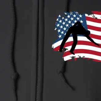 Father's Day American Flag Snooker Billiards Lover Retro Gift For Dad Full Zip Hoodie