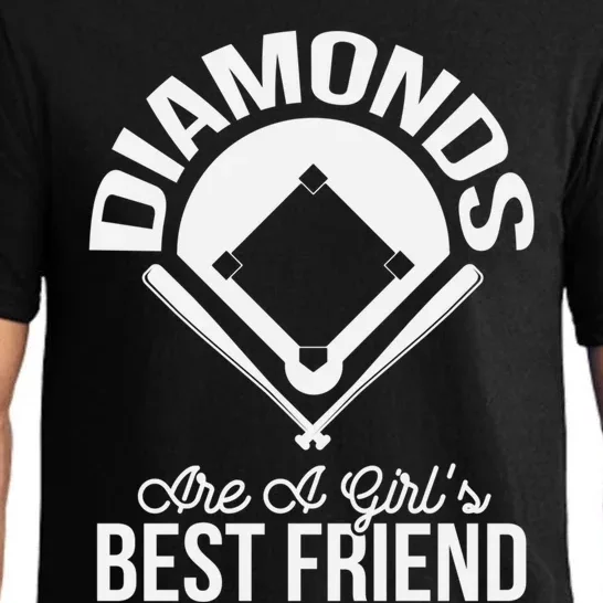 Funny Diamonds Are A Girl's Best Friend Softball Pajama Set