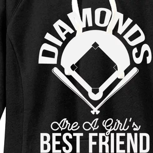 Funny Diamonds Are A Girl's Best Friend Softball Women's Fleece Hoodie