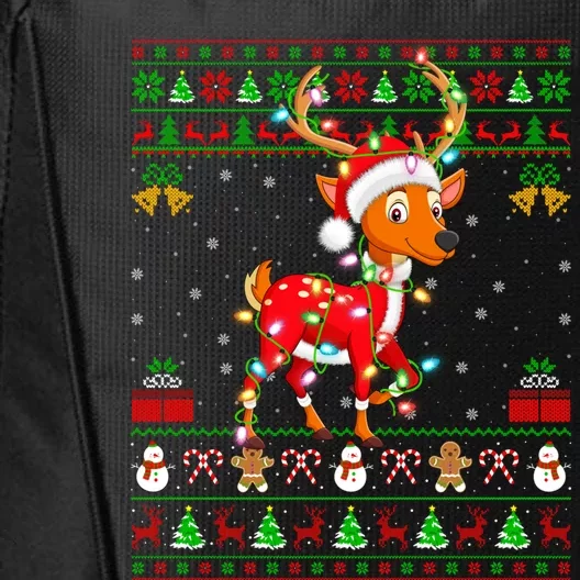 Funny Deer Animal Lover Matching Santa Ugly Deer Christmas Meaningful Gift City Backpack