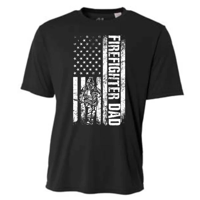 firefighter dad american flag fireman daddy fars day Cooling Performance Crew T-Shirt