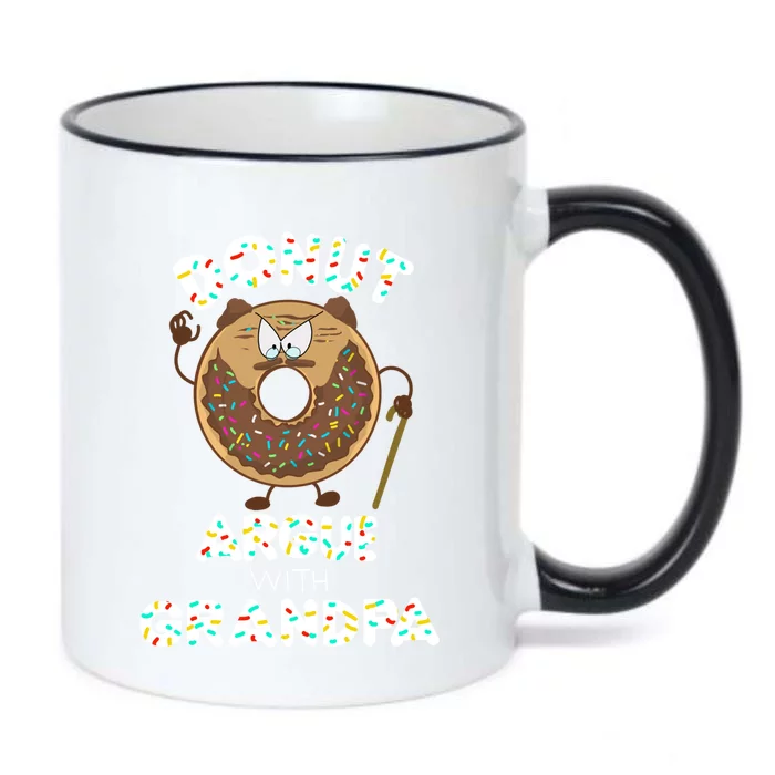 Funny Donut Argue With Grandpa Cute Grandparents Day Gift Black Color Changing Mug