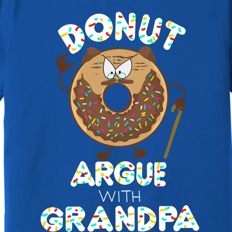 Funny Donut Argue With Grandpa Cute Grandparents Day Gift Premium T-Shirt