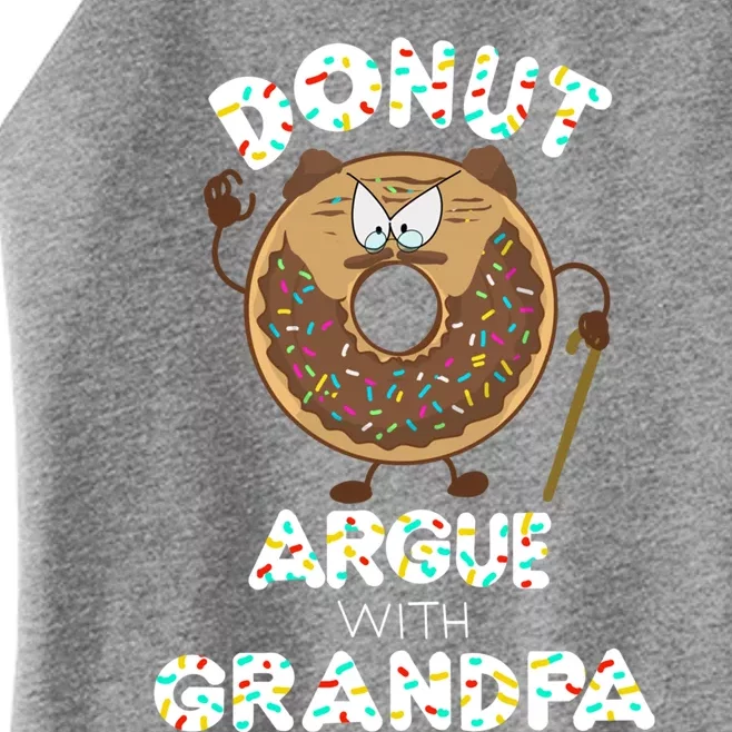 Funny Donut Argue With Grandpa Cute Grandparents Day Gift Women’s Perfect Tri Rocker Tank