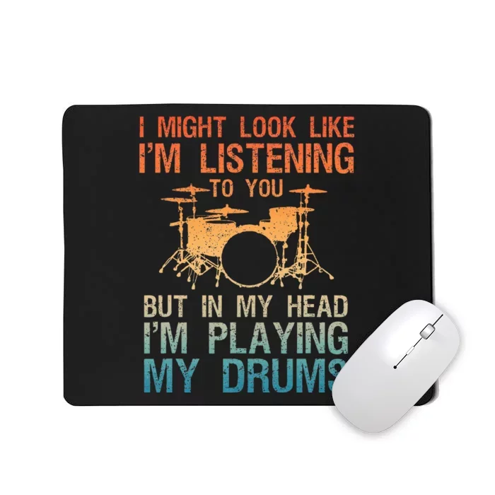 Funny Drummer Art Drum Player Percussion Lover Mousepad