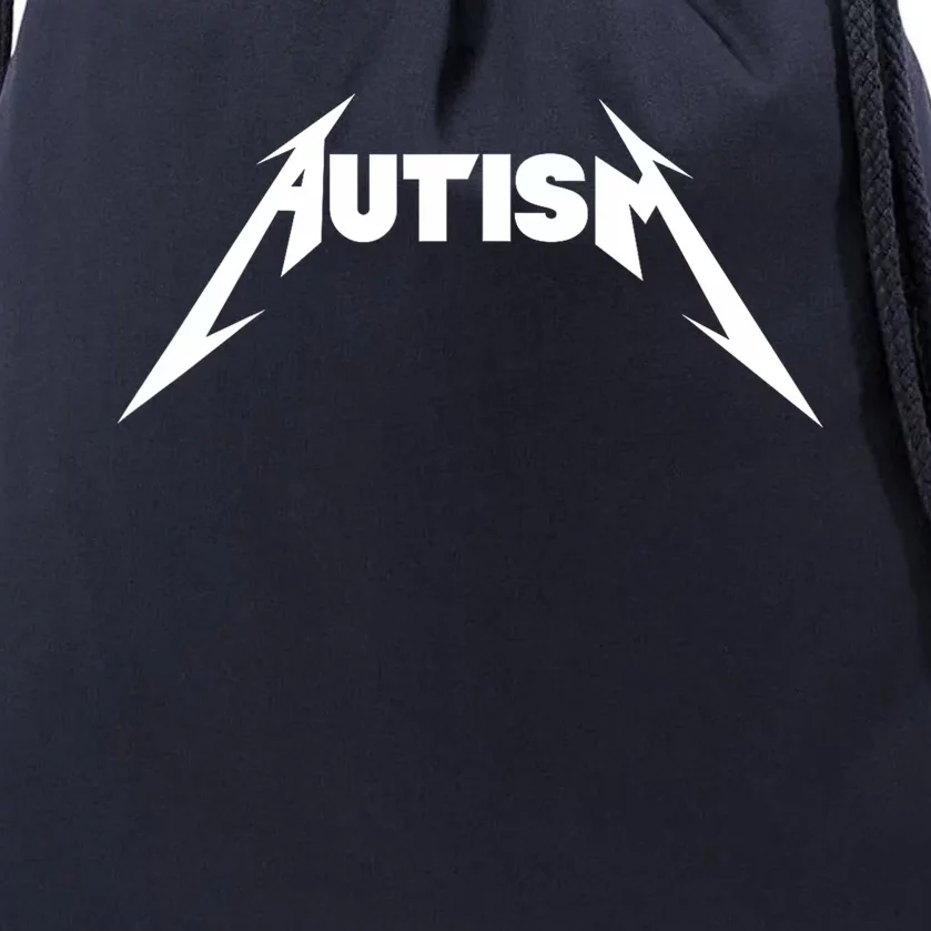 Funny Design Autism Skeleton Meme Metal Rock Cute Drawstring Bag