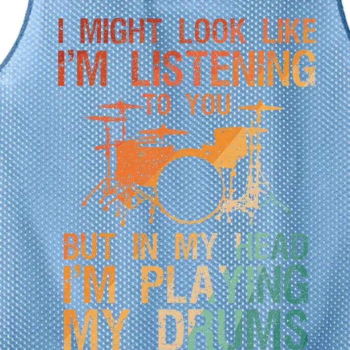 Funny Drummer Art For Drum Player Percussion Lover Mesh Reversible Basketball Jersey Tank