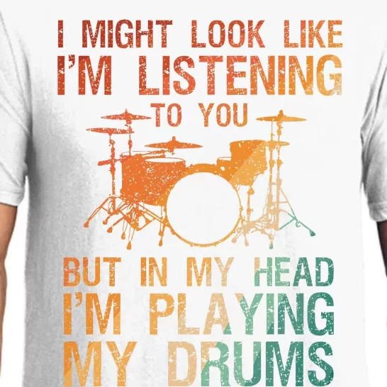 Funny Drummer Art For Drum Player Percussion Lover Pajama Set