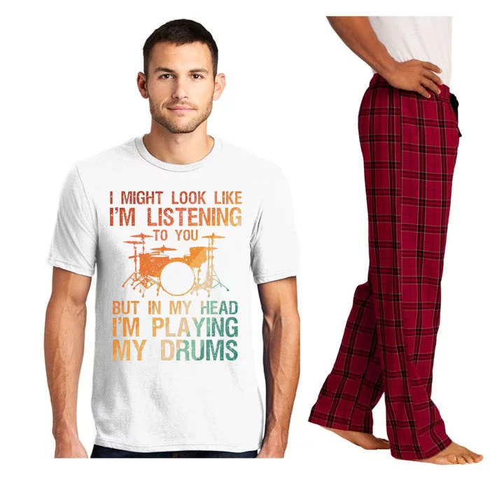 Funny Drummer Art For Drum Player Percussion Lover Pajama Set